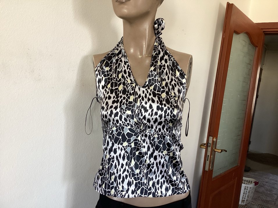 Leopar Desenli Drapeli  Kadın Bluz - Görsel 5