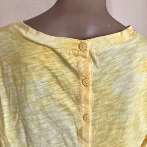 xl Beden sarı Renk Batik tunik bluz