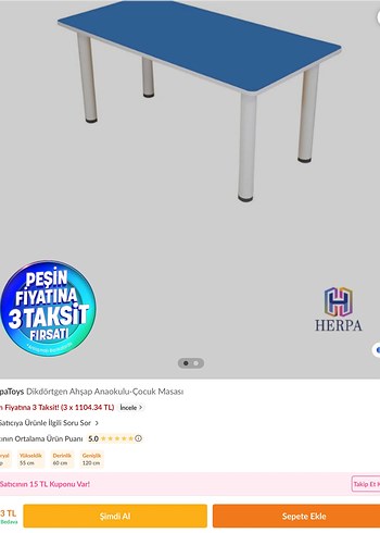 Anaokulu kreş çalışma masası - Görsel 6