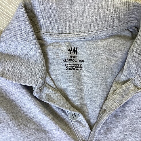 11-12 Yaş Beden gri Renk H&M sıfır tişört 10-12 yaş