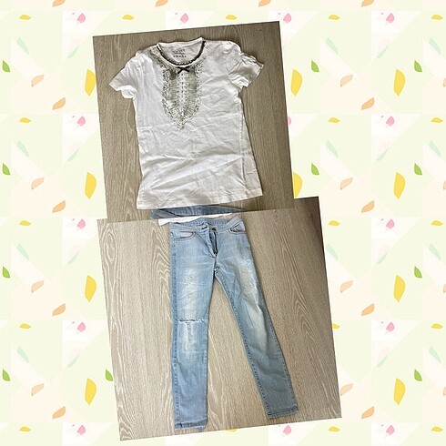 Twist tişört +Jean kombin 12-13 yaş