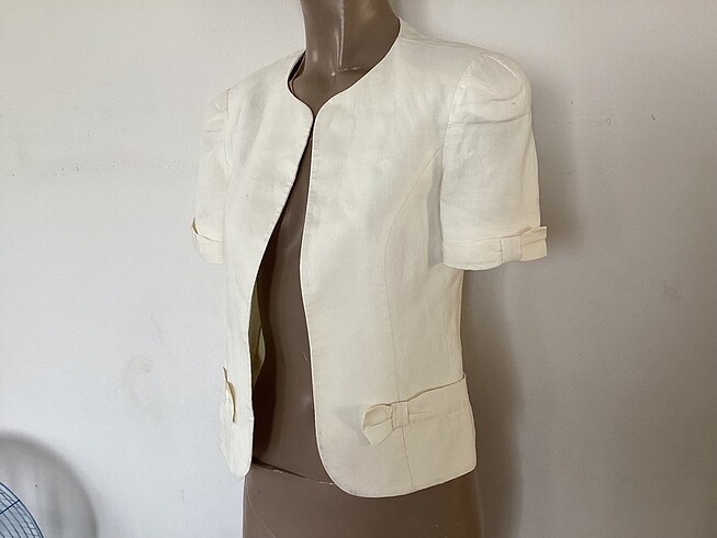 36 Beden ten rengi Renk Koton keten blazer 36