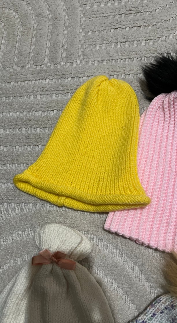 Bej Örgü Kadın Bere Ponponlu - Görsel 4