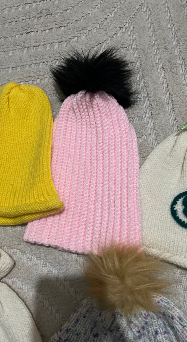 Bej Örgü Kadın Bere Ponponlu - Görsel 3