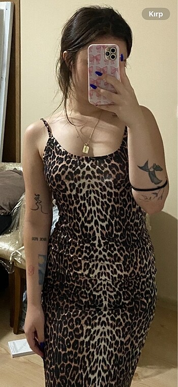 Zara Midi leopar elbise