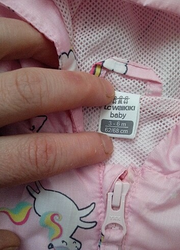 3-6 Ay Beden pembe Renk Kız bebek yagmurluk