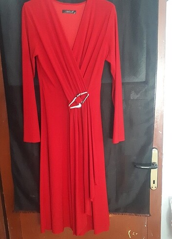 l Beden kırmızı Renk Kırmızı elbise