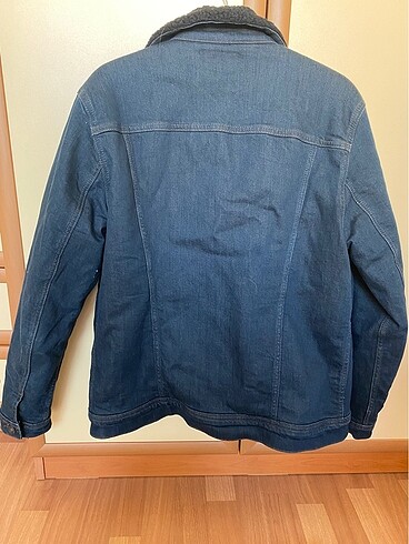 m Beden lacivert Renk Mavi Peluş Jean Ceket