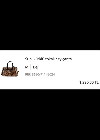 Stradivarius Kahverengi Leopar Desenli Kürklü Deri Çanta