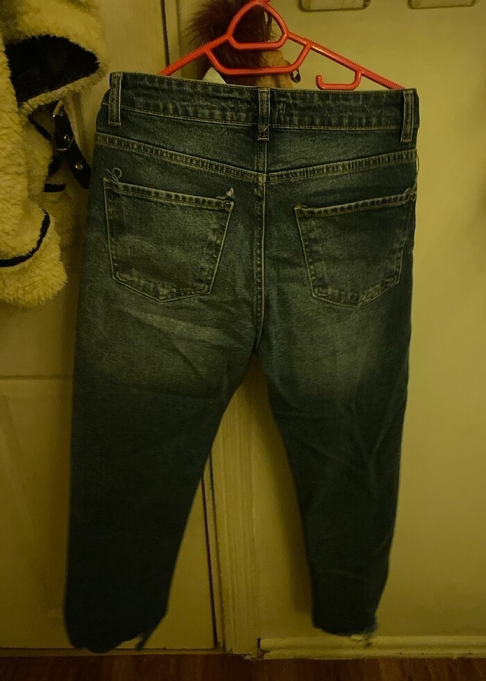 Orijinal zara parlament mavisi mom jeans pantolon - Görsel 4