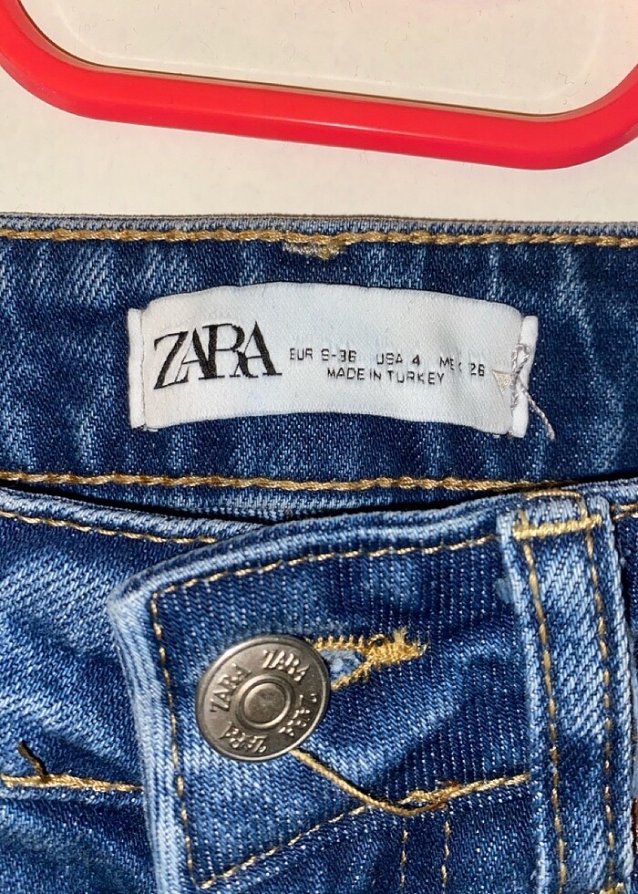 Orijinal zara parlament mavisi mom jeans pantolon - Görsel 2