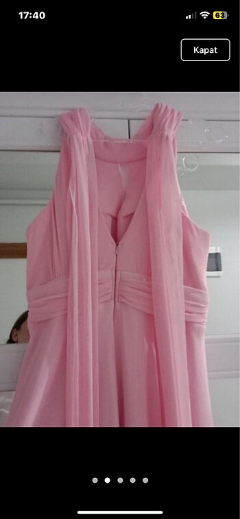 Abiye Pembe şifon abiye