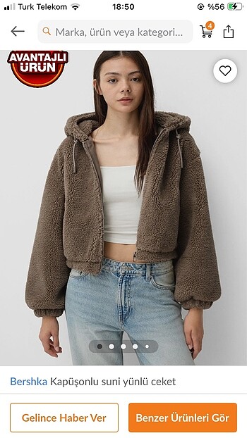 Bershka pelus ceket