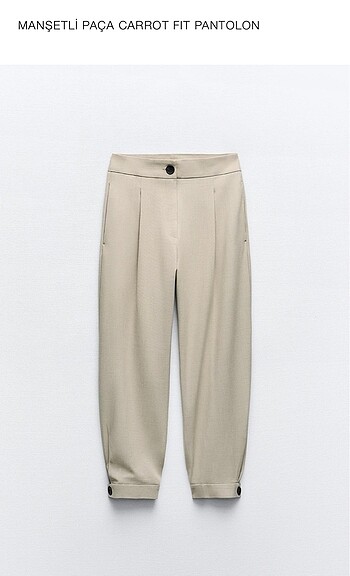 Zara Manşetli paça carrof fit pantolon