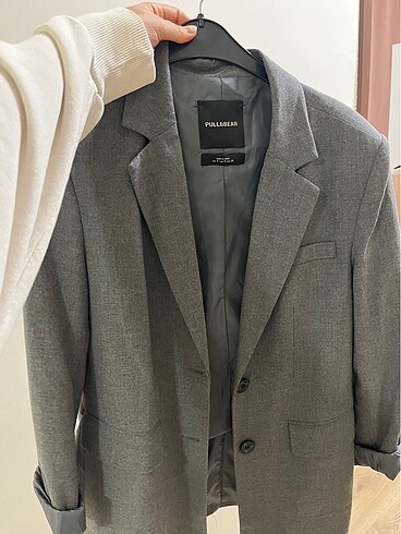 s Beden gri Renk Pull and bekar Blazer ceket