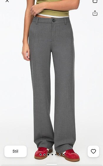 xs Beden Yüksek bel Straight fit kumaş pantolon