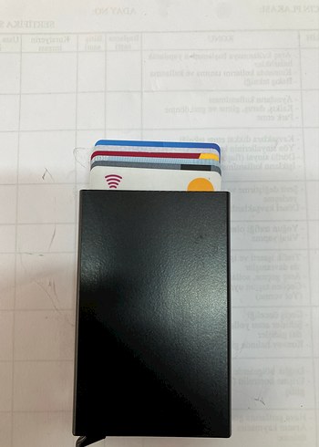 Siyah Minimalist Erkek Cüzdan kartlık - Görsel 3