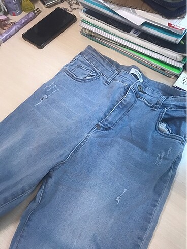 Koyu buz mavi Barrels and oil skinny jeans