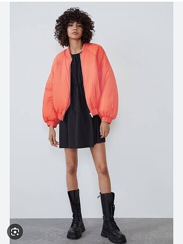 Zara turuncu bomber ceket