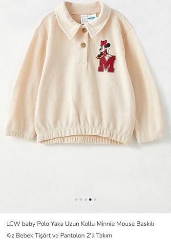 LC Waikiki LCW Baby Minnie Mouse Nakışlı Uzun Kollu 2'li Takım