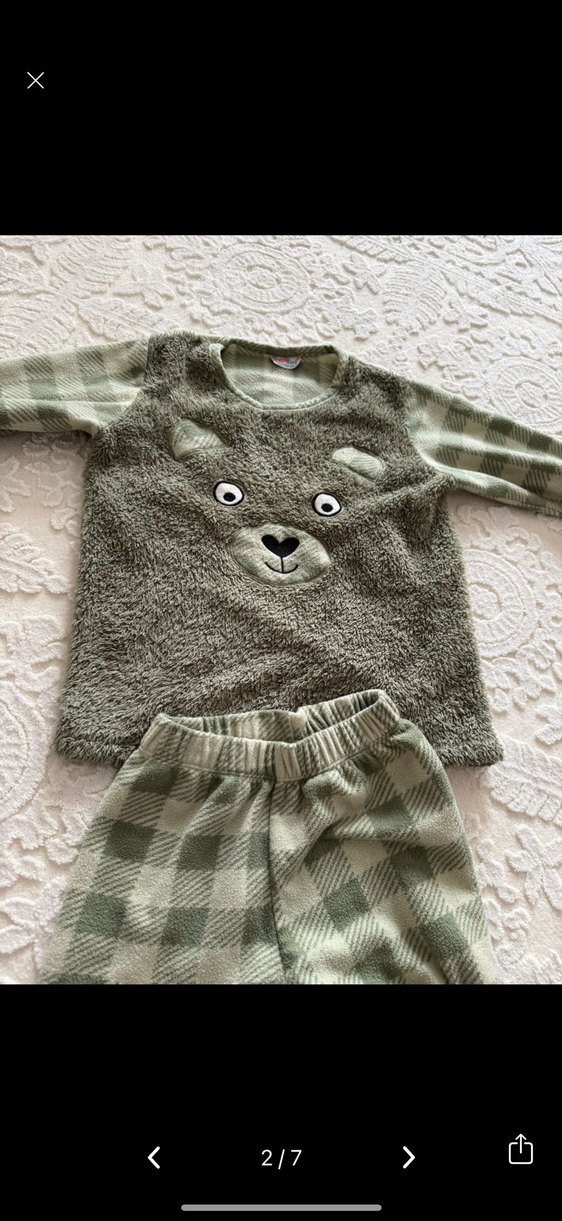 Gri Çocuk Polar Pijama Takımı iki defa yıkandı sayılı giyildi - Görsel 2