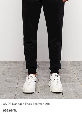 XSIDE Dar Kalıp Erkek Siyah Eşofman Altı - Görsel 2
