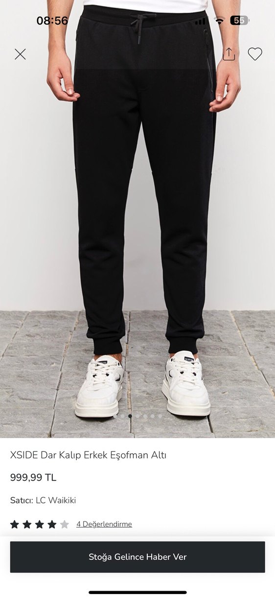 XSIDE Dar Kalıp Erkek Siyah Eşofman Altı - Görsel 2