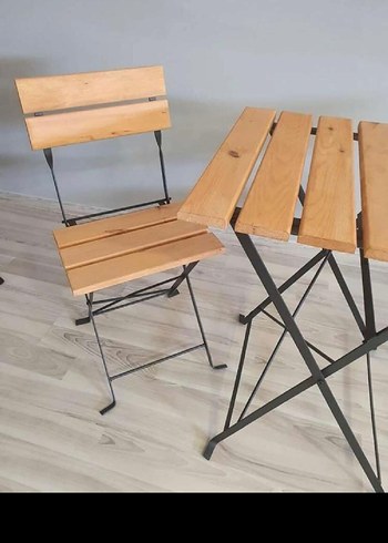 Beden Katlanabilir Ahşap Masa ve Sandalye Seti
