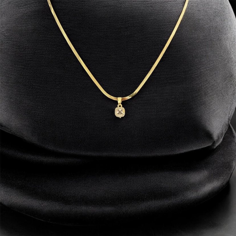 Altın Renk Mini Zincirli Kolye - Görsel 2