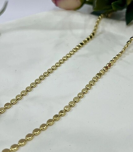 Xuping 14 kaplama renginde ezme zincir kolye (60cm - Görsel 3