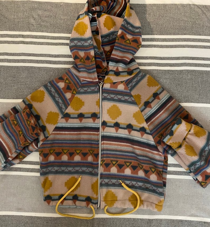 Çok renkli kapüşonlu polar - Görsel 2