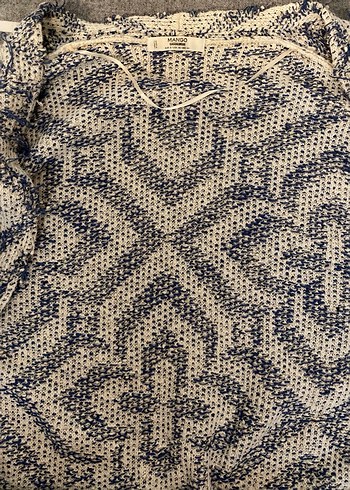 Gri Bohem Örgü V Yaka hırka - Görsel 4