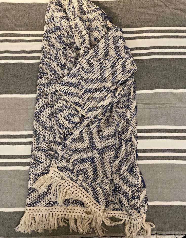 Gri Bohem Örgü V Yaka hırka - Görsel 2