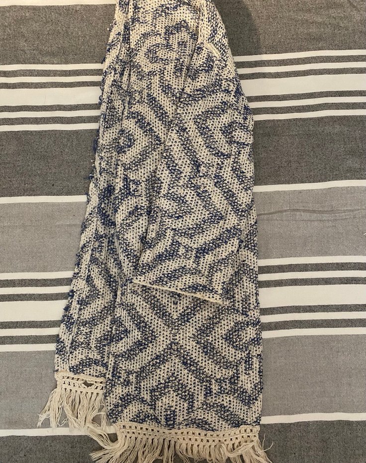 Gri Bohem Örgü V Yaka hırka - Görsel 3