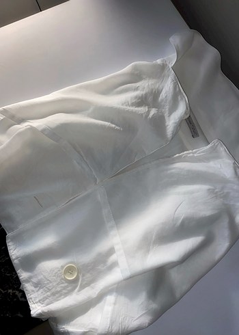 Düğmeli Beyaz Zara Gömlek - Görsel 3