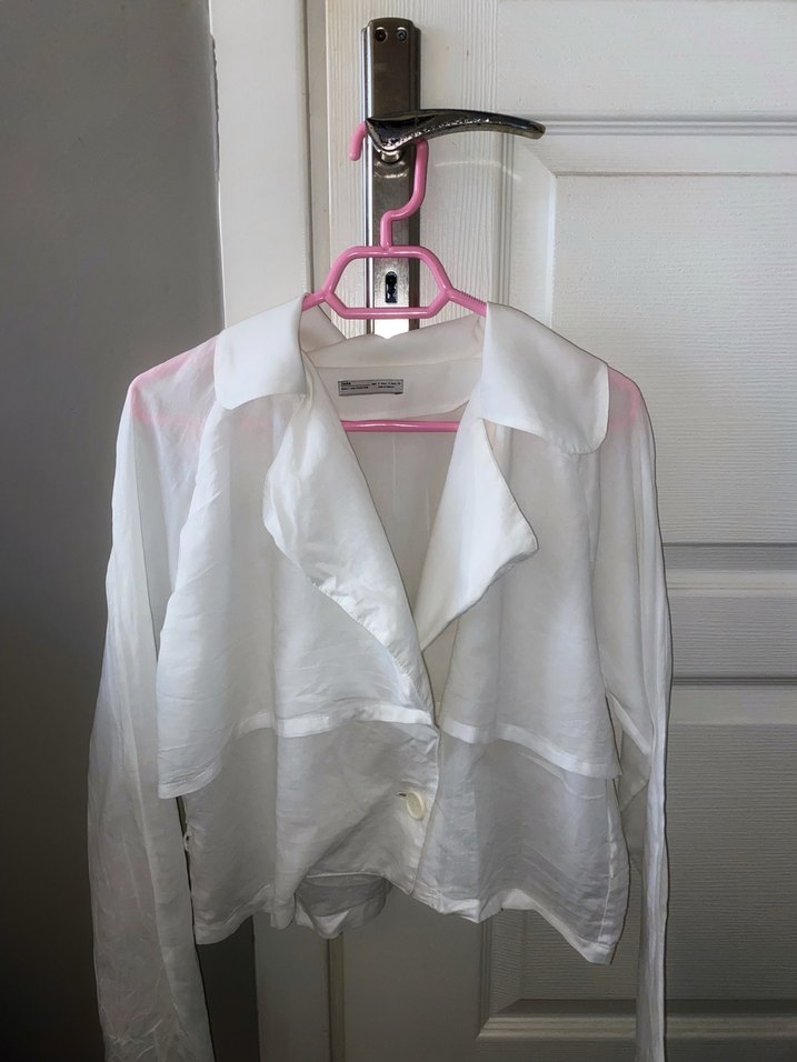 Düğmeli Beyaz Zara Gömlek - Görsel 2