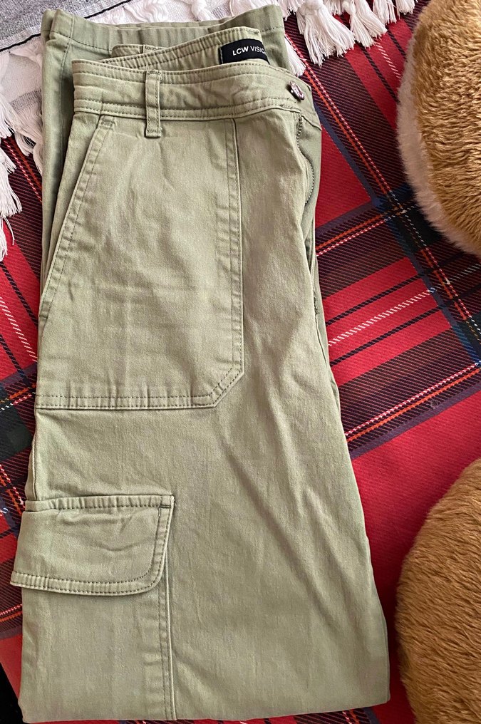 Kadın soft yeşilimsi pantolon - Görsel 5