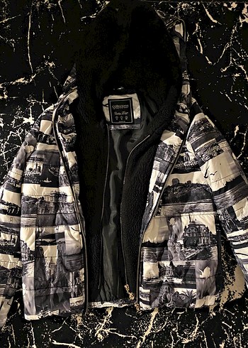 Kadın Baskılı Çift Taraflı Mont - Görsel 3