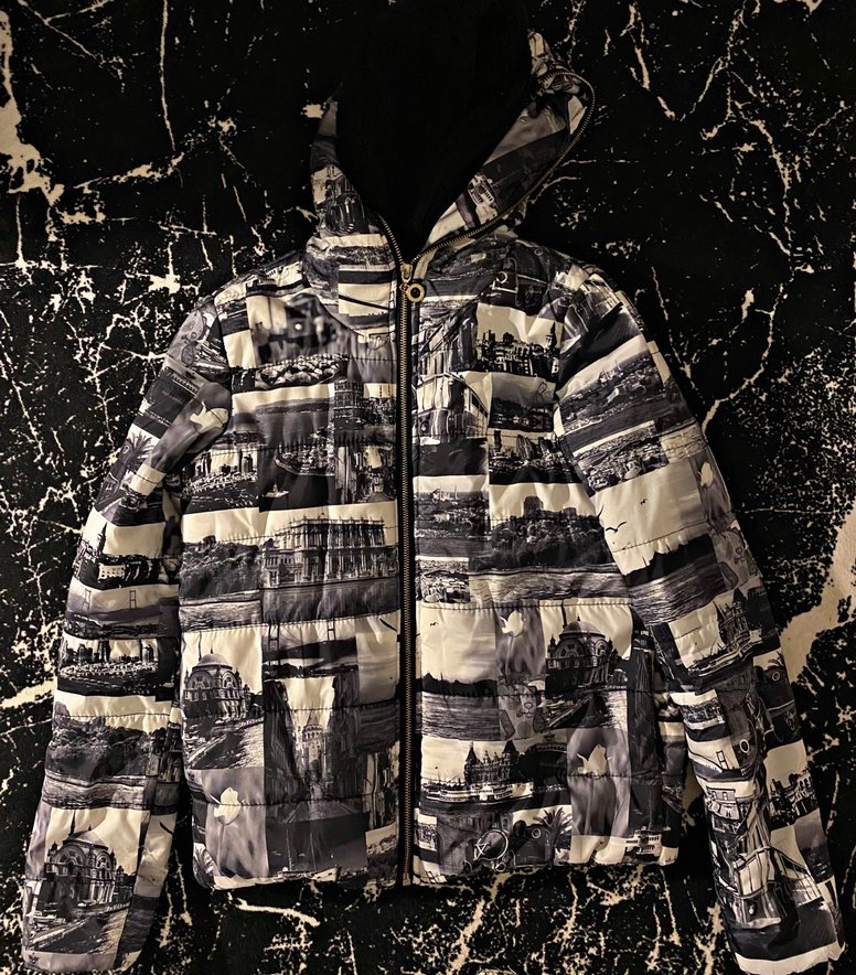 Kadın Baskılı Çift Taraflı Mont - Görsel 2