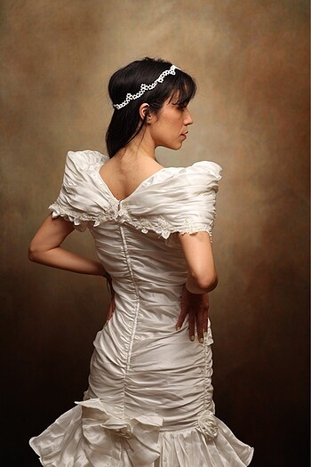 80ler vintage gelinlik - Görsel 6