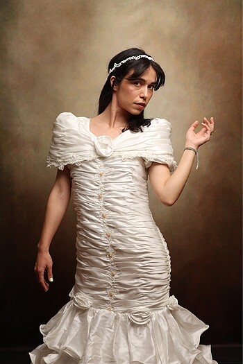 80ler vintage gelinlik - Görsel 4