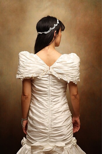 80ler vintage gelinlik - Görsel 5