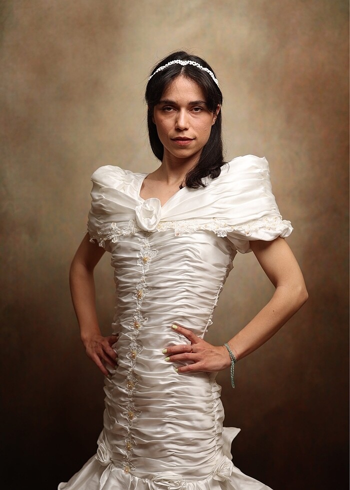 80ler vintage gelinlik - Görsel 3