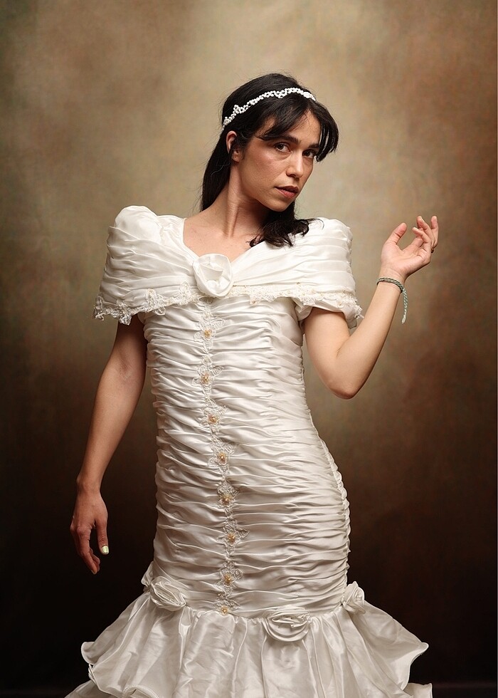 80ler vintage gelinlik - Görsel 4