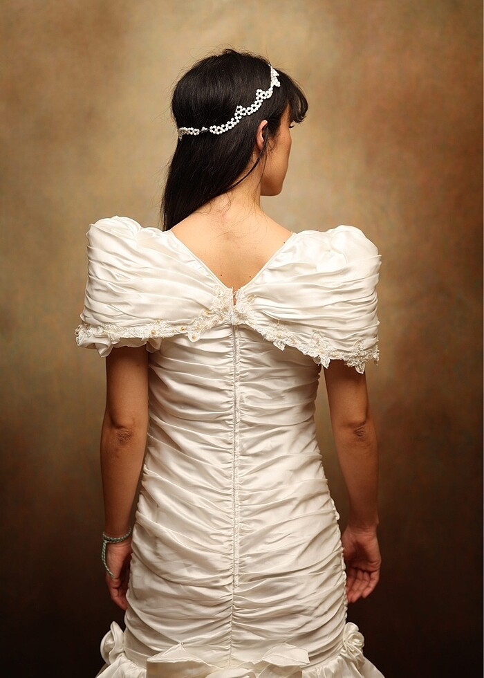 80ler vintage gelinlik - Görsel 5