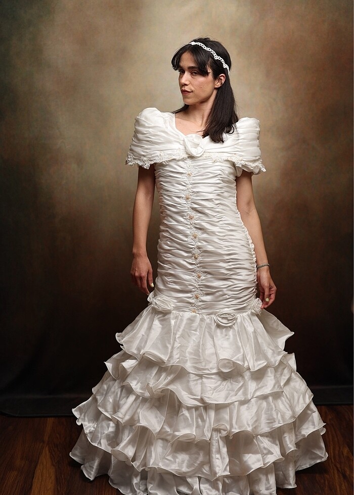 80ler vintage gelinlik - Görsel 2