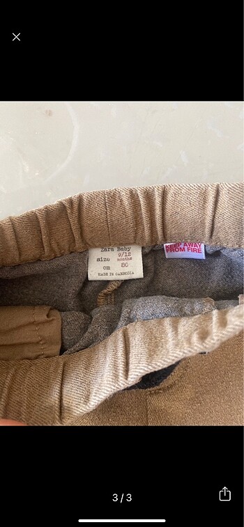 9-12 Ay Beden Zara çoçuk pantolon 9/12