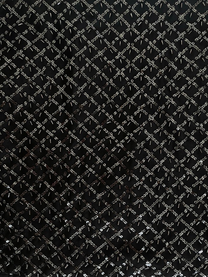 Siyah İşlemeli Payetli Mini Etek - Görsel 5