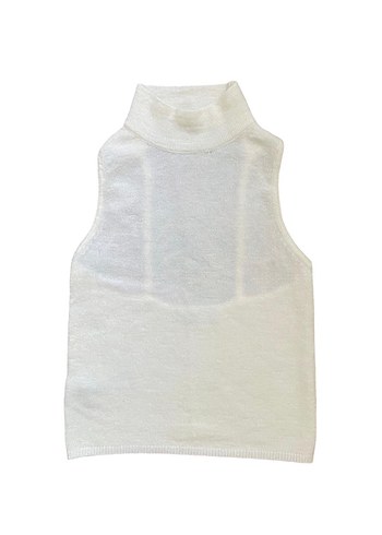 Beyaz Balıkçı Yaka Kadın Askılı Kazak - Görsel 2