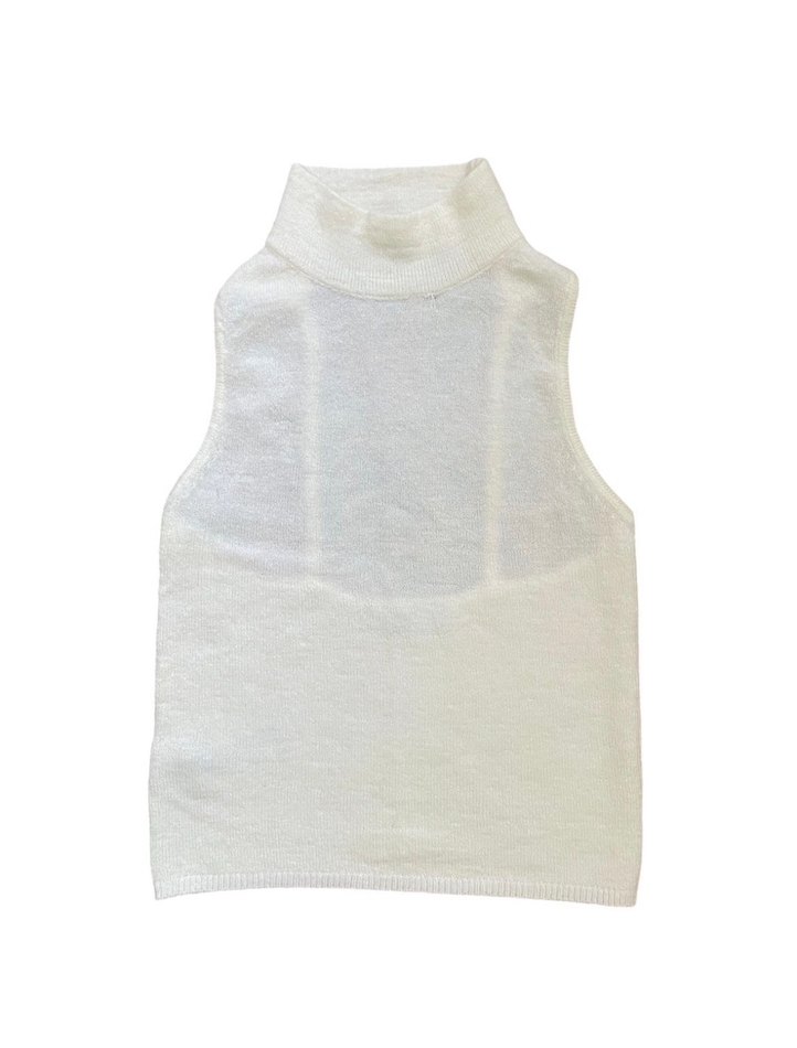 Beyaz Balıkçı Yaka Kadın Askılı Kazak - Görsel 2